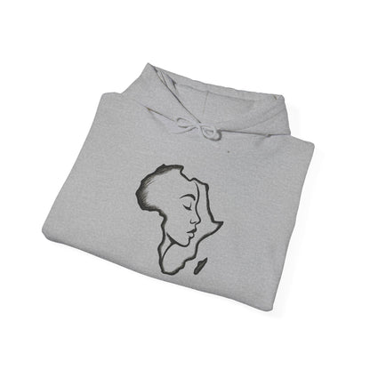 Africa Map Hoodie — Silhouette Woman Motherland Sweatshirt