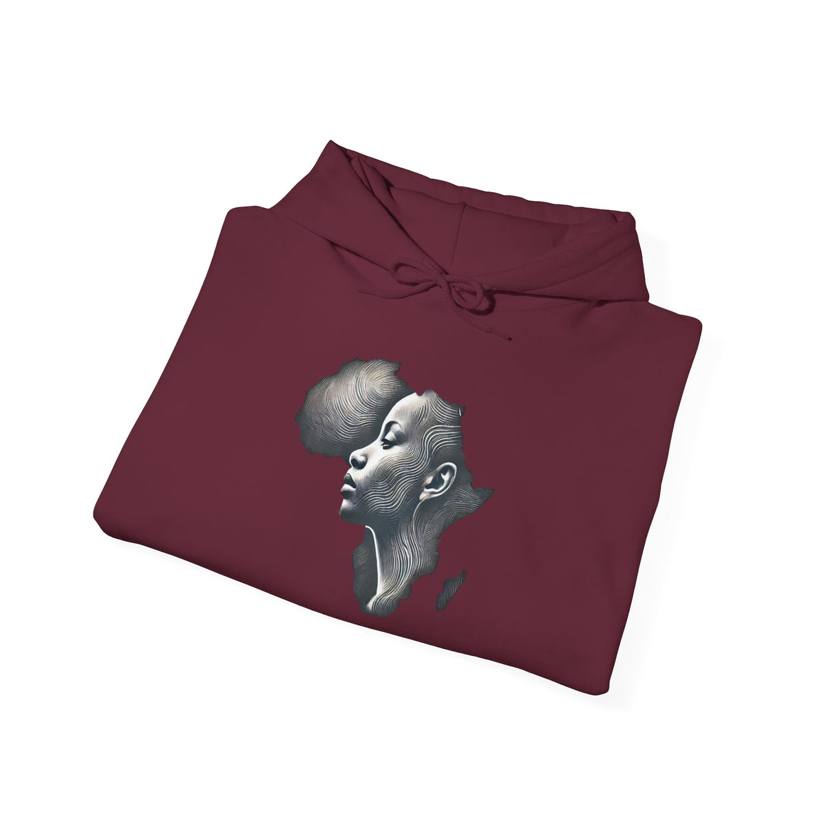 Africa Outline Face Hoodie — Africa Silhouette Pullover