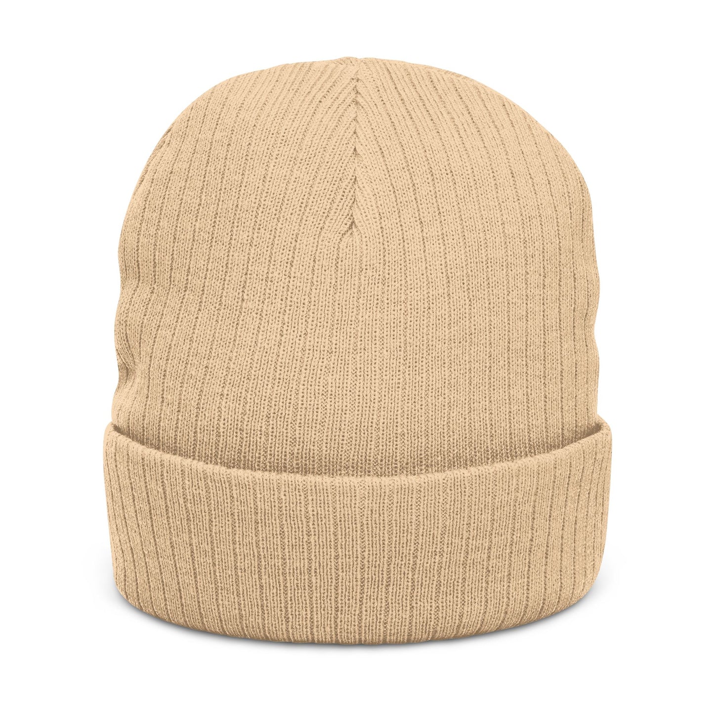 Embroidered 'Love Out Loud' Ribbed Beanie — Cozy Knit Winter Hat with Heart Accent