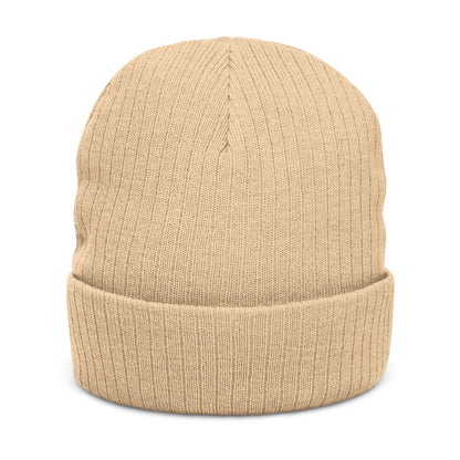 Embroidered 'Love Out Loud' Ribbed Beanie — Cozy Knit Winter Hat with Heart Accent
