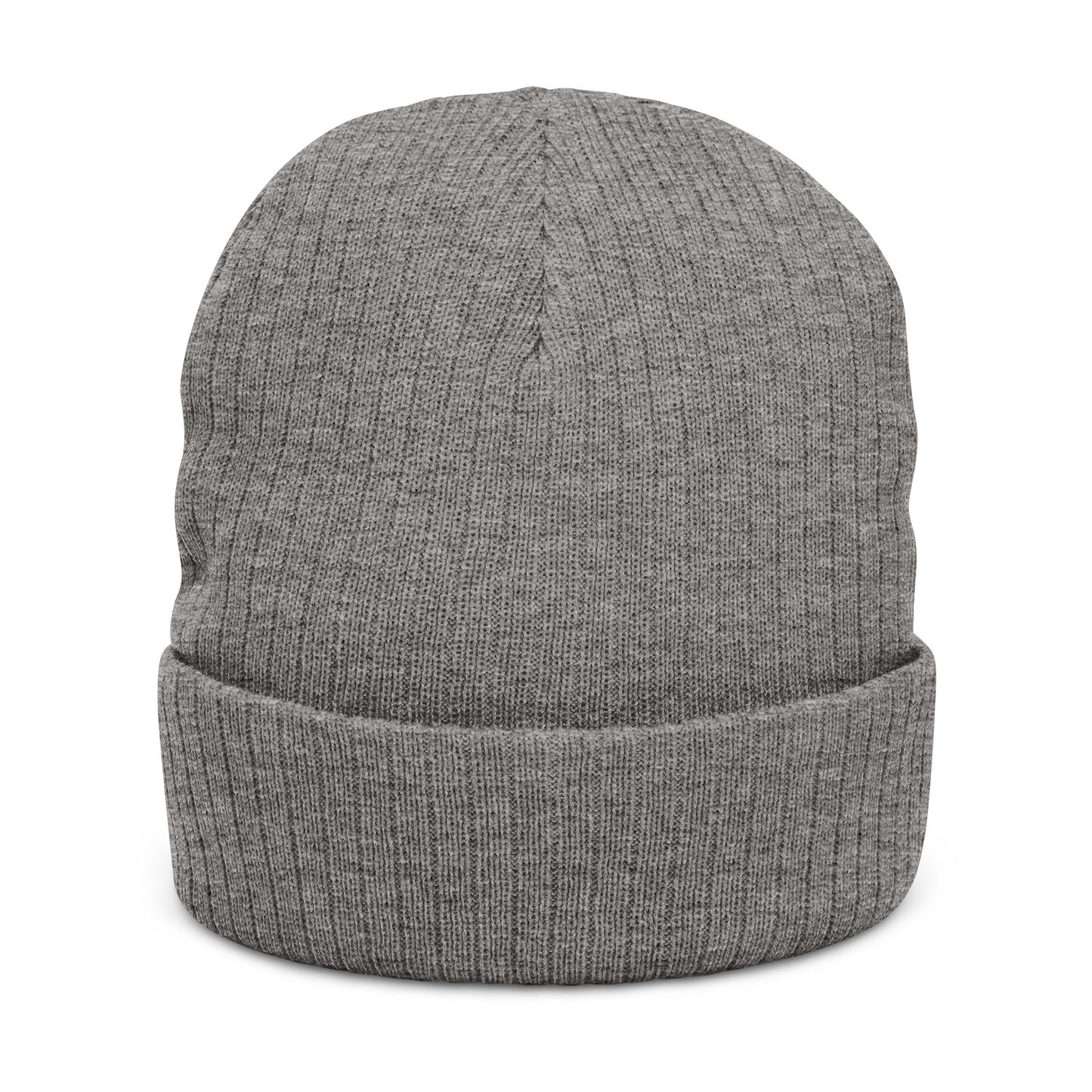 Embroidered 'Love Out Loud' Ribbed Beanie — Cozy Knit Winter Hat with Heart Accent