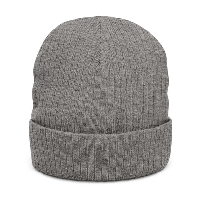 Embroidered 'Love Out Loud' Ribbed Beanie — Cozy Knit Winter Hat with Heart Accent