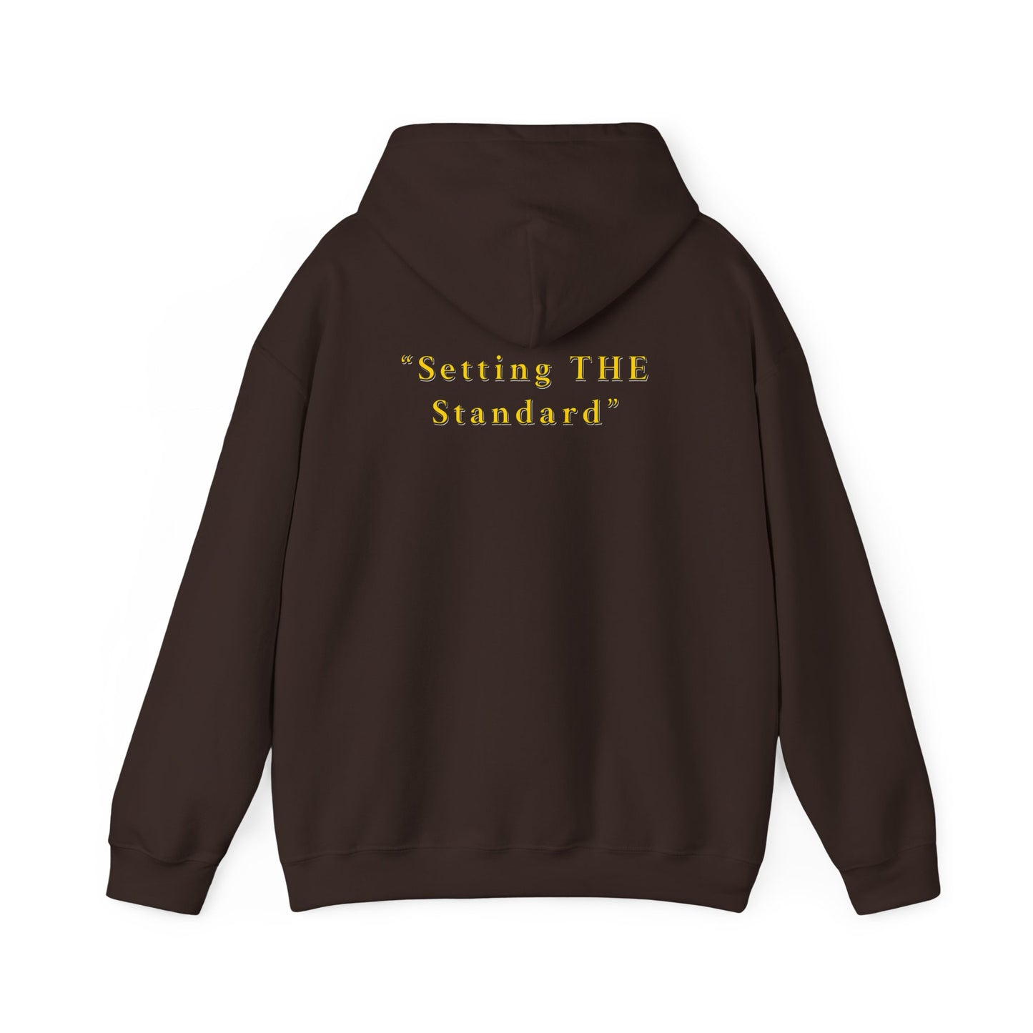 Melanin Standard Hoodie — "Setting THE Standard" Gold-Text Pullover