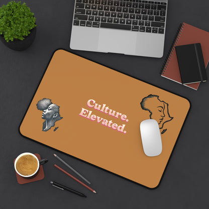 Culture Elevated Desk Mat — African Map & Typography Office Mousepad