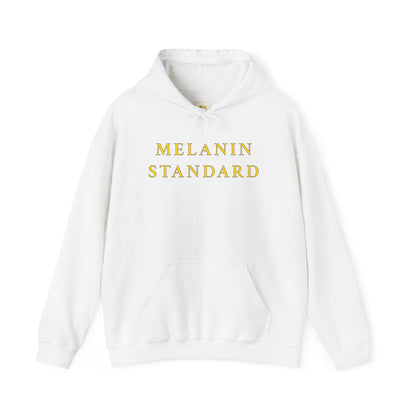 Melanin Standard Hoodie — "Setting THE Standard" Gold-Text Pullover
