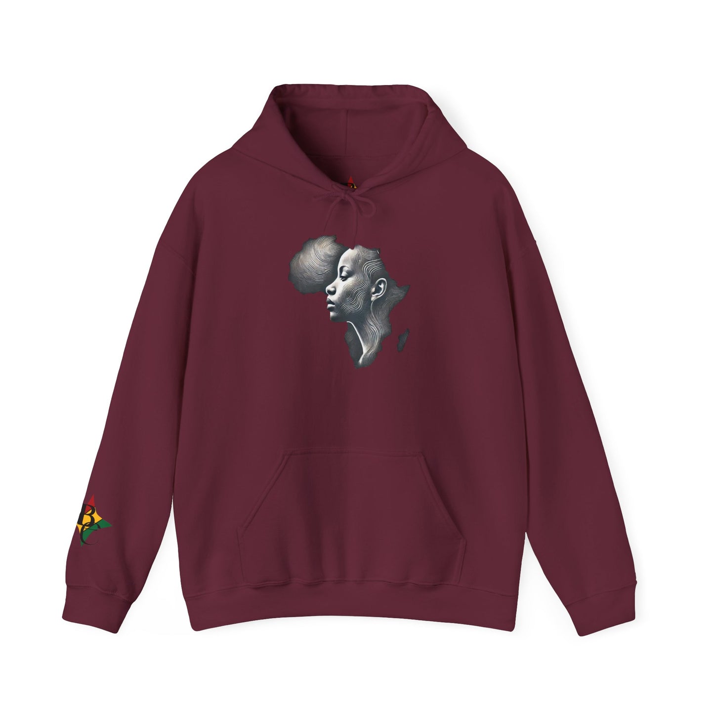 Africa Outline Face Hoodie — Africa Silhouette Pullover