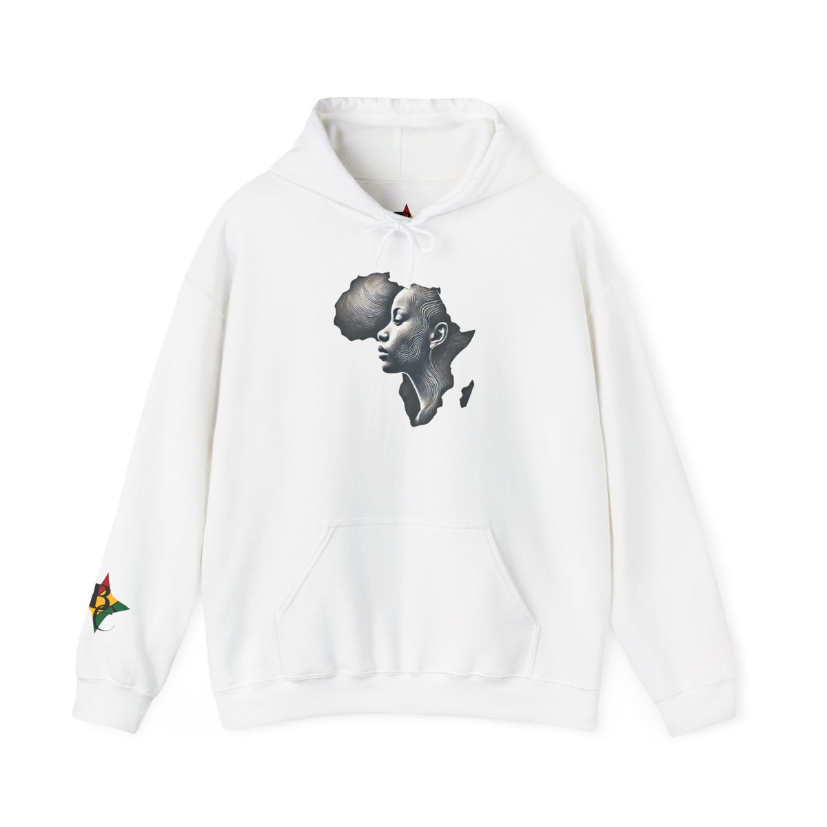 Africa Outline Face Hoodie — Africa Silhouette Pullover