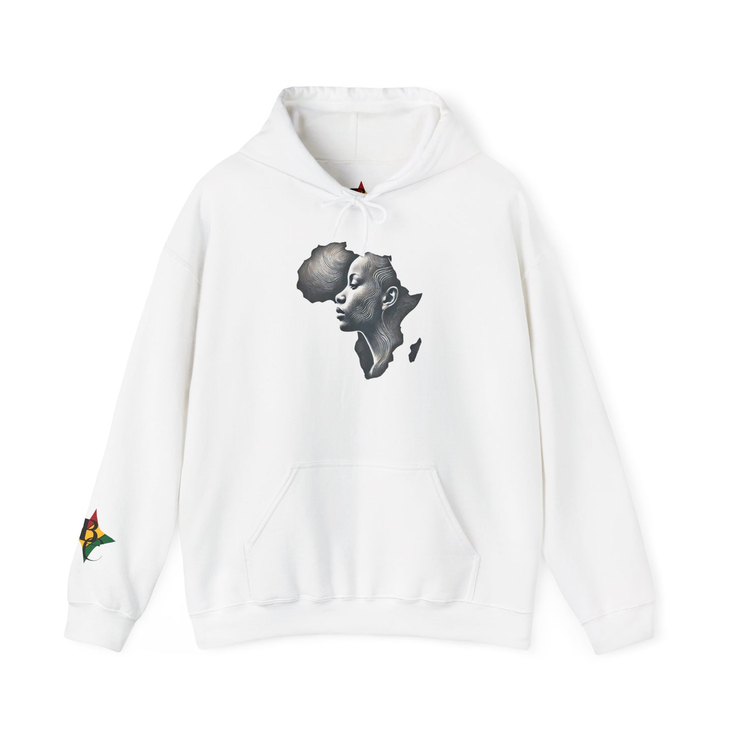 Africa Outline Face Hoodie — Africa Silhouette Pullover
