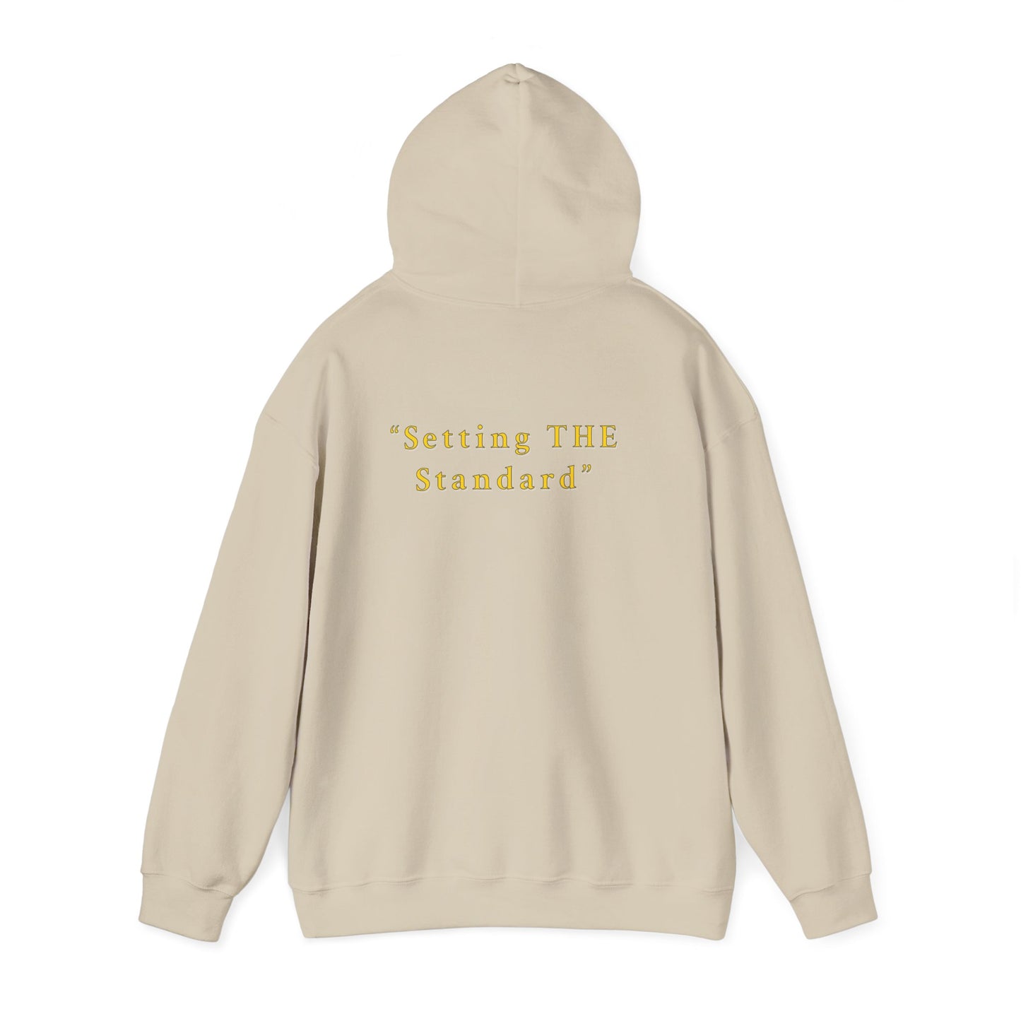 Melanin Standard Hoodie — "Setting THE Standard" Gold-Text Pullover