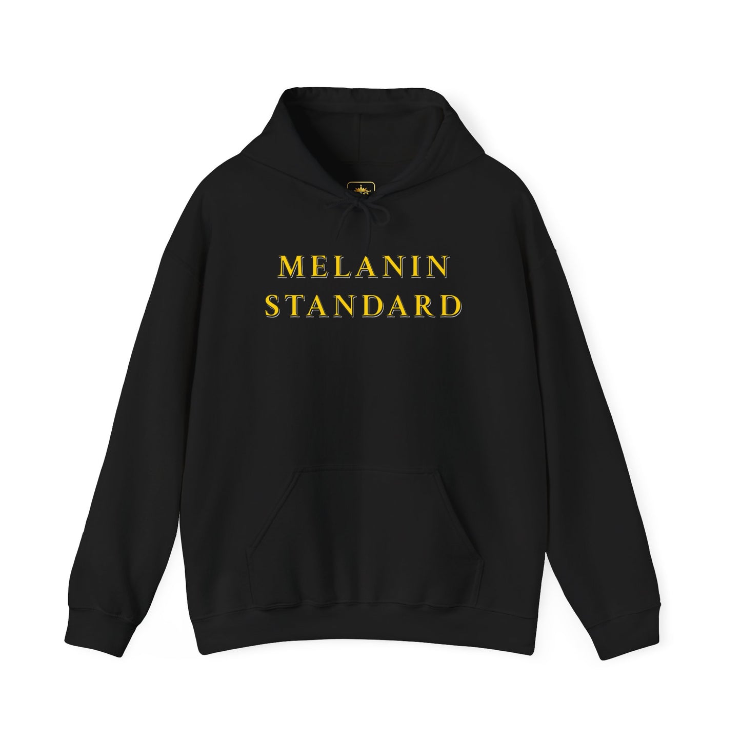 Melanin Standard Hoodie — "Setting THE Standard" Gold-Text Pullover