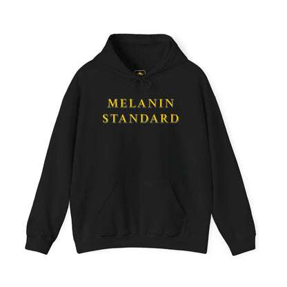 Melanin Standard Hoodie — "Setting THE Standard" Gold-Text Pullover