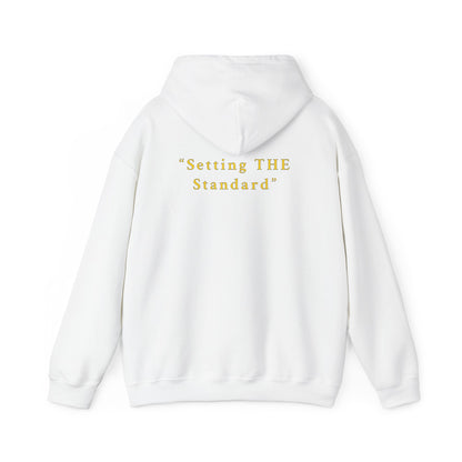 Melanin Standard Hoodie — "Setting THE Standard" Gold-Text Pullover