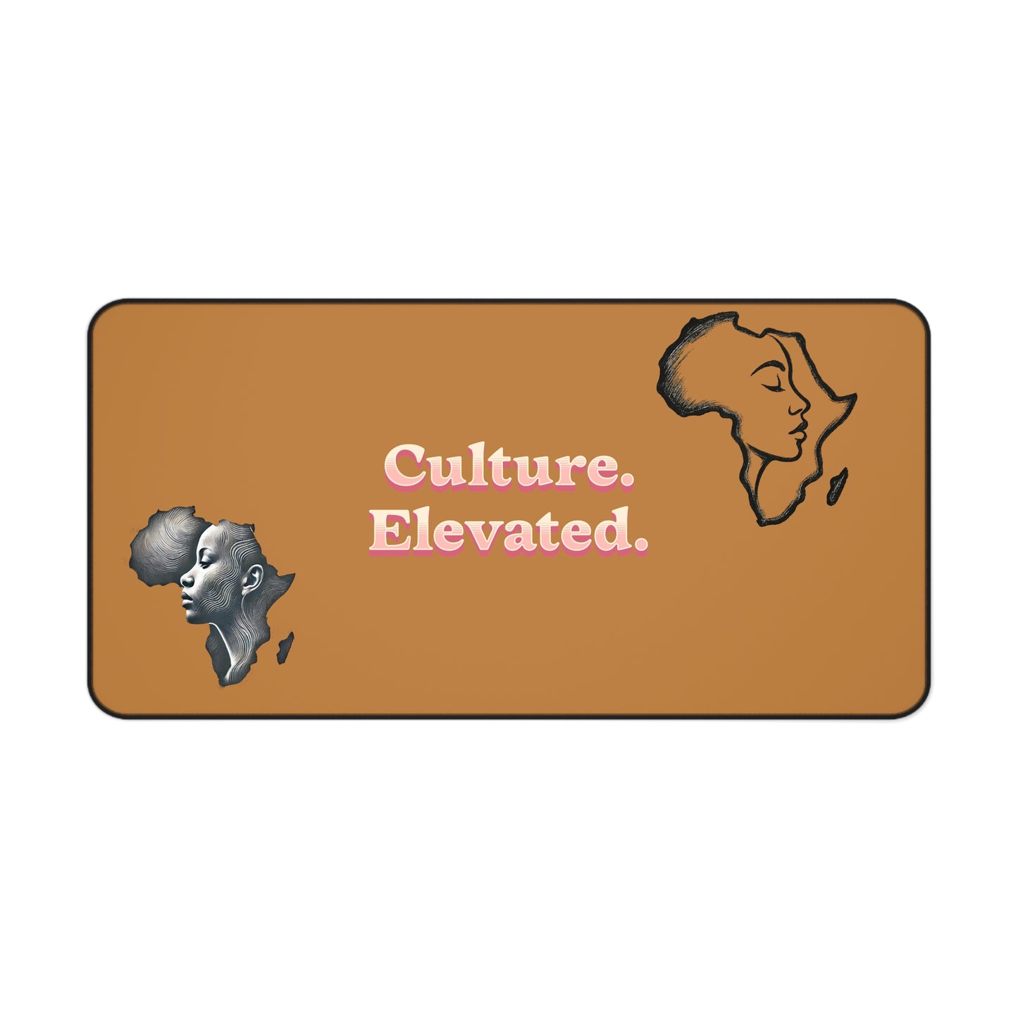 Culture Elevated Desk Mat — African Map & Typography Office Mousepad