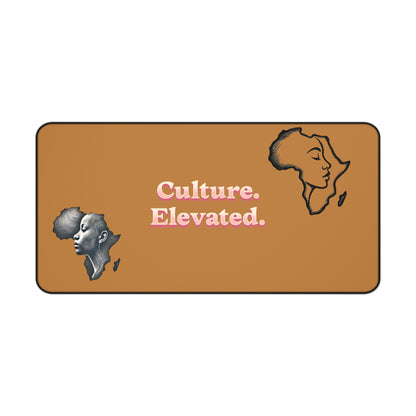 Culture Elevated Desk Mat — African Map & Typography Office Mousepad