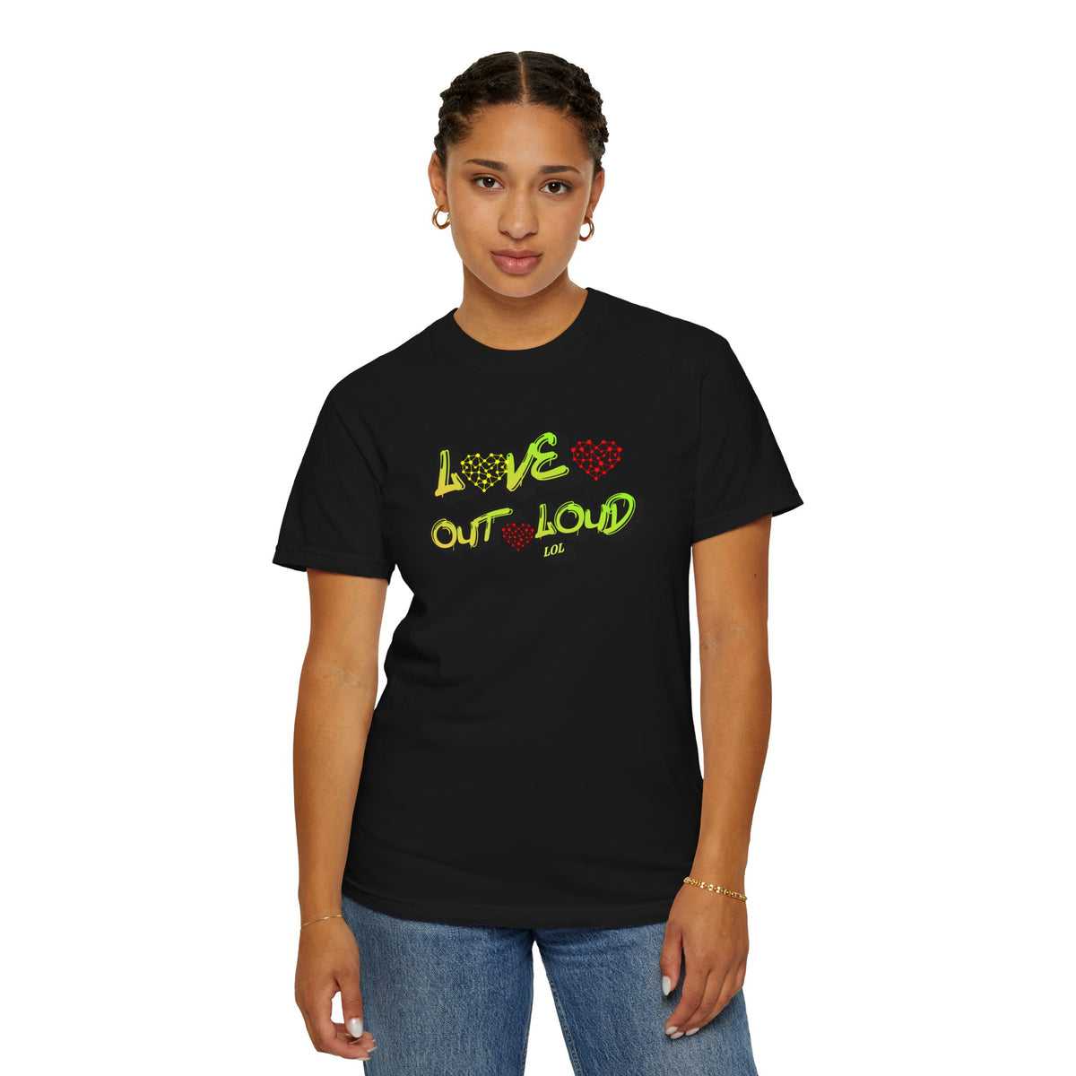 Love Out Loud T-Shirt — Bold Retro Heart Graphic Tee