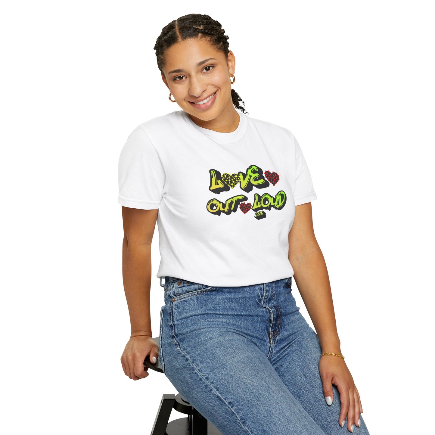 Love Out Loud T-Shirt — Bold Retro Heart Graphic Tee