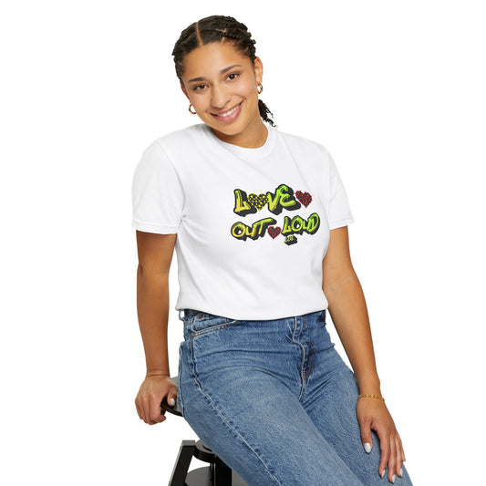 Love Out Loud T-Shirt — Bold Retro Heart Graphic Tee