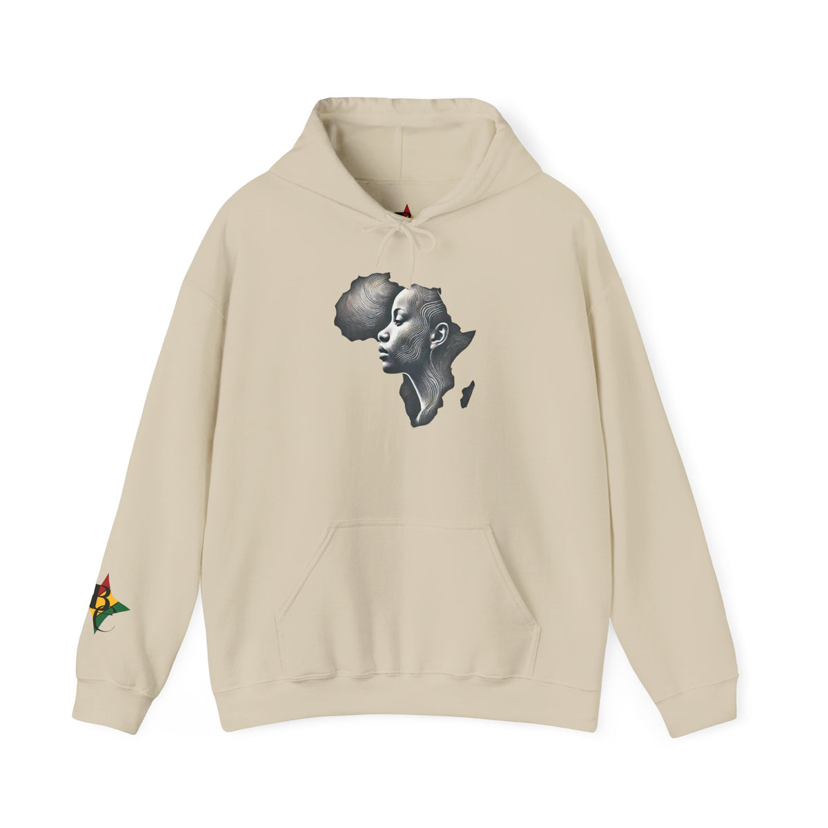 Africa Outline Face Hoodie — Africa Silhouette Pullover