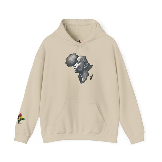 Africa Outline Face Hoodie — Africa Silhouette Pullover