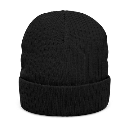 Embroidered 'Love Out Loud' Ribbed Beanie — Cozy Knit Winter Hat with Heart Accent