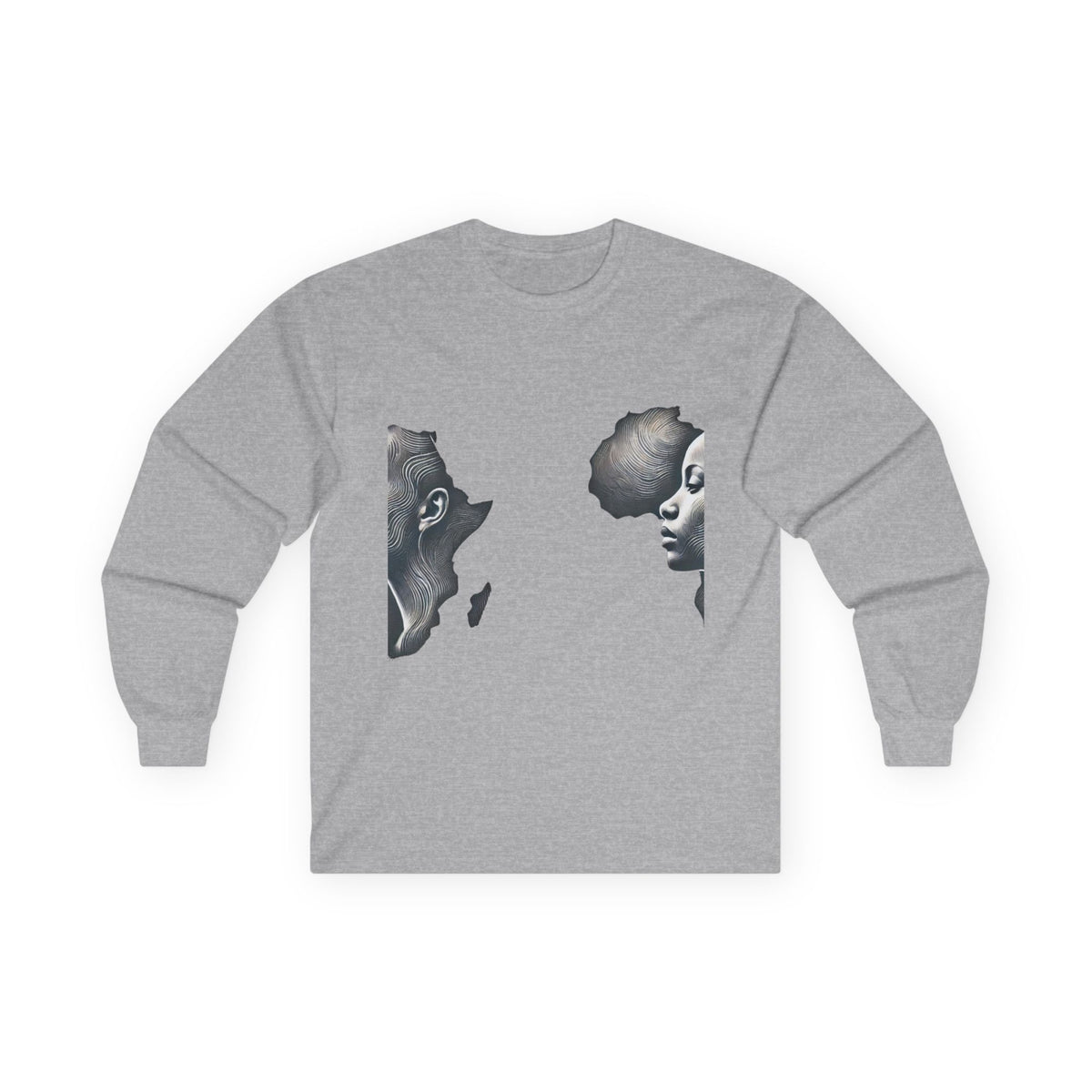 Africa Within Long Sleeve Tee — Map of Africa with Woman Silhouette