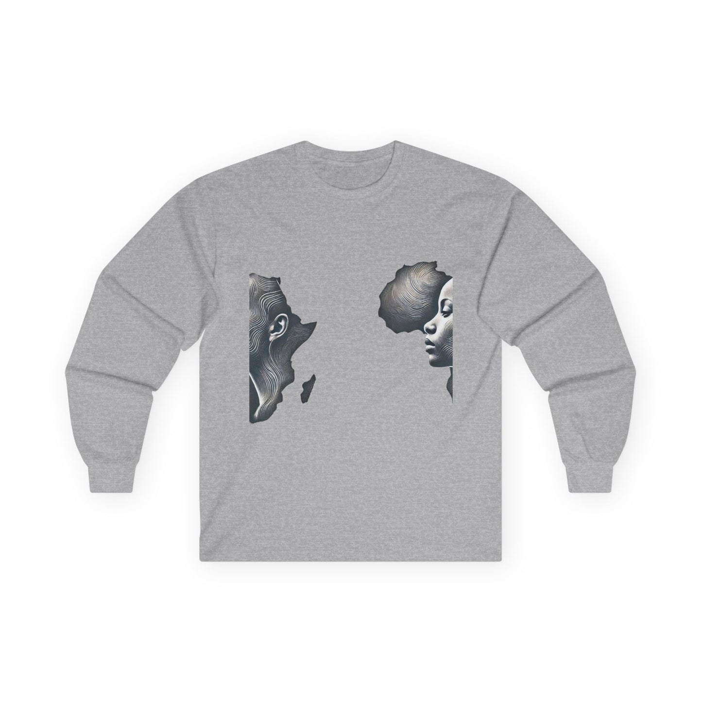 Africa Within Long Sleeve Tee — Map of Africa with Woman Silhouette