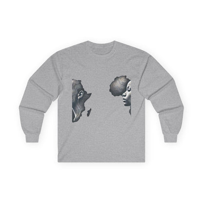 Africa Within Long Sleeve Tee — Map of Africa with Woman Silhouette