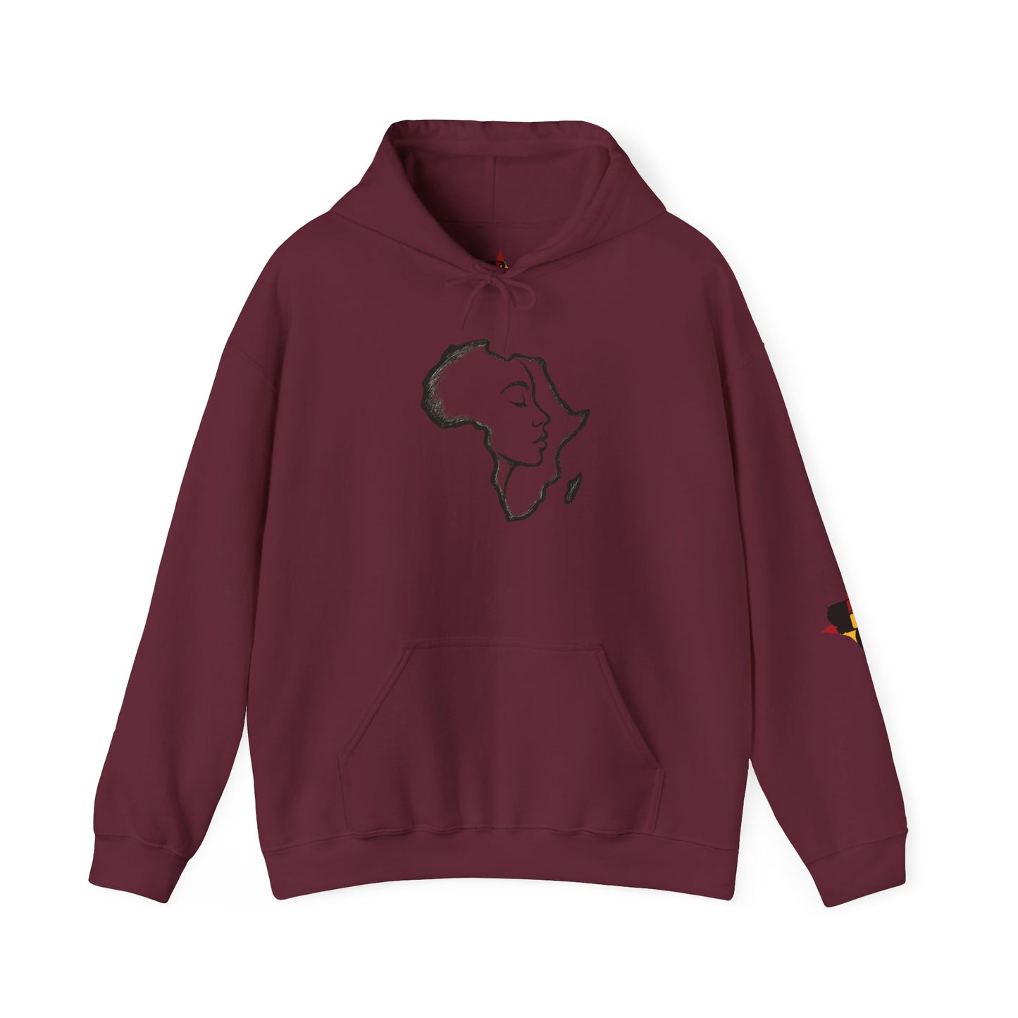 Africa Map Hoodie — Silhouette Woman Motherland Sweatshirt