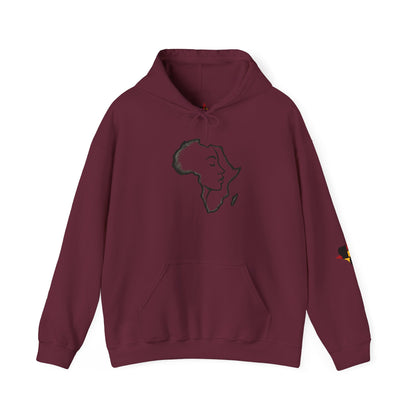 Africa Map Hoodie — Silhouette Woman Motherland Sweatshirt