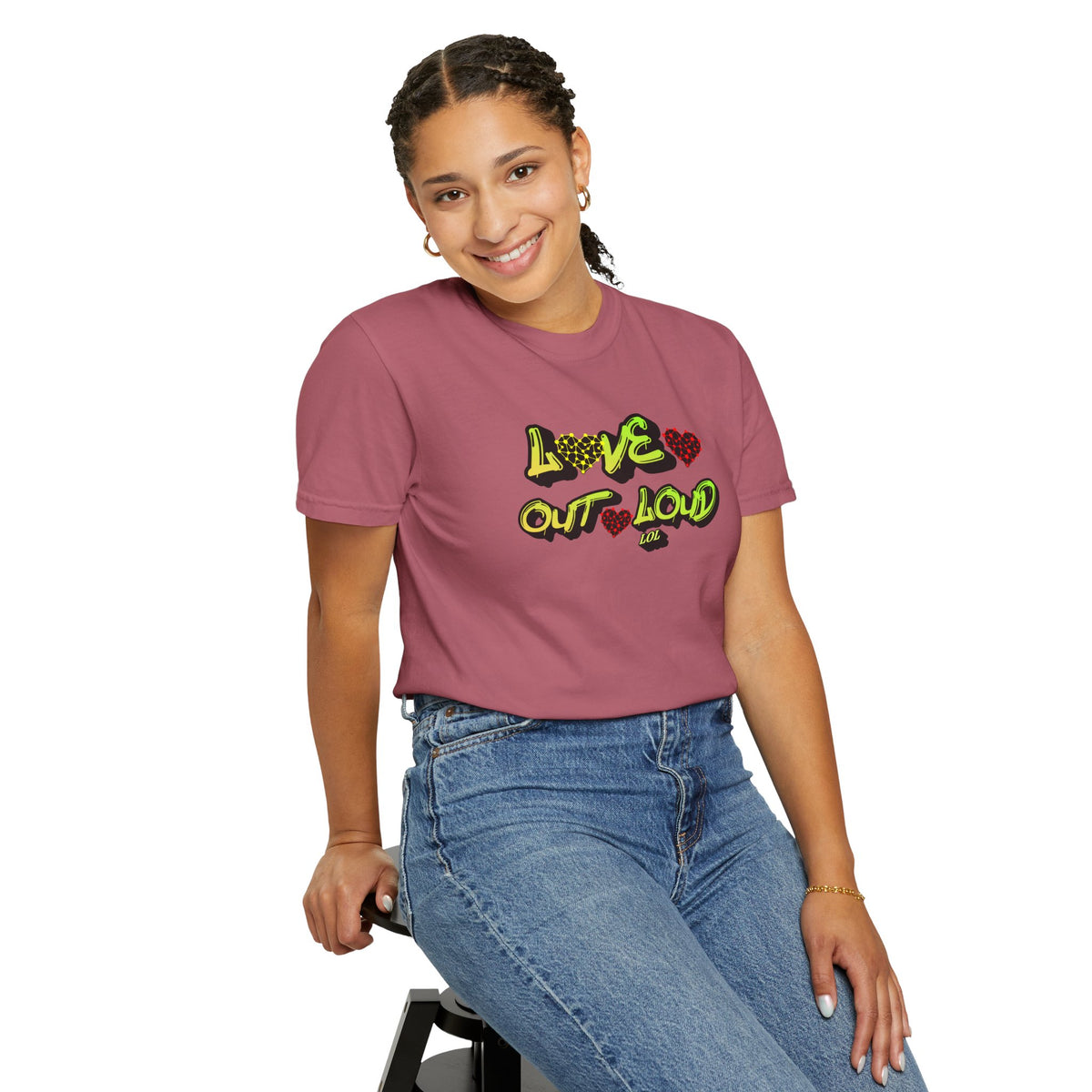 Love Out Loud T-Shirt — Bold Retro Heart Graphic Tee
