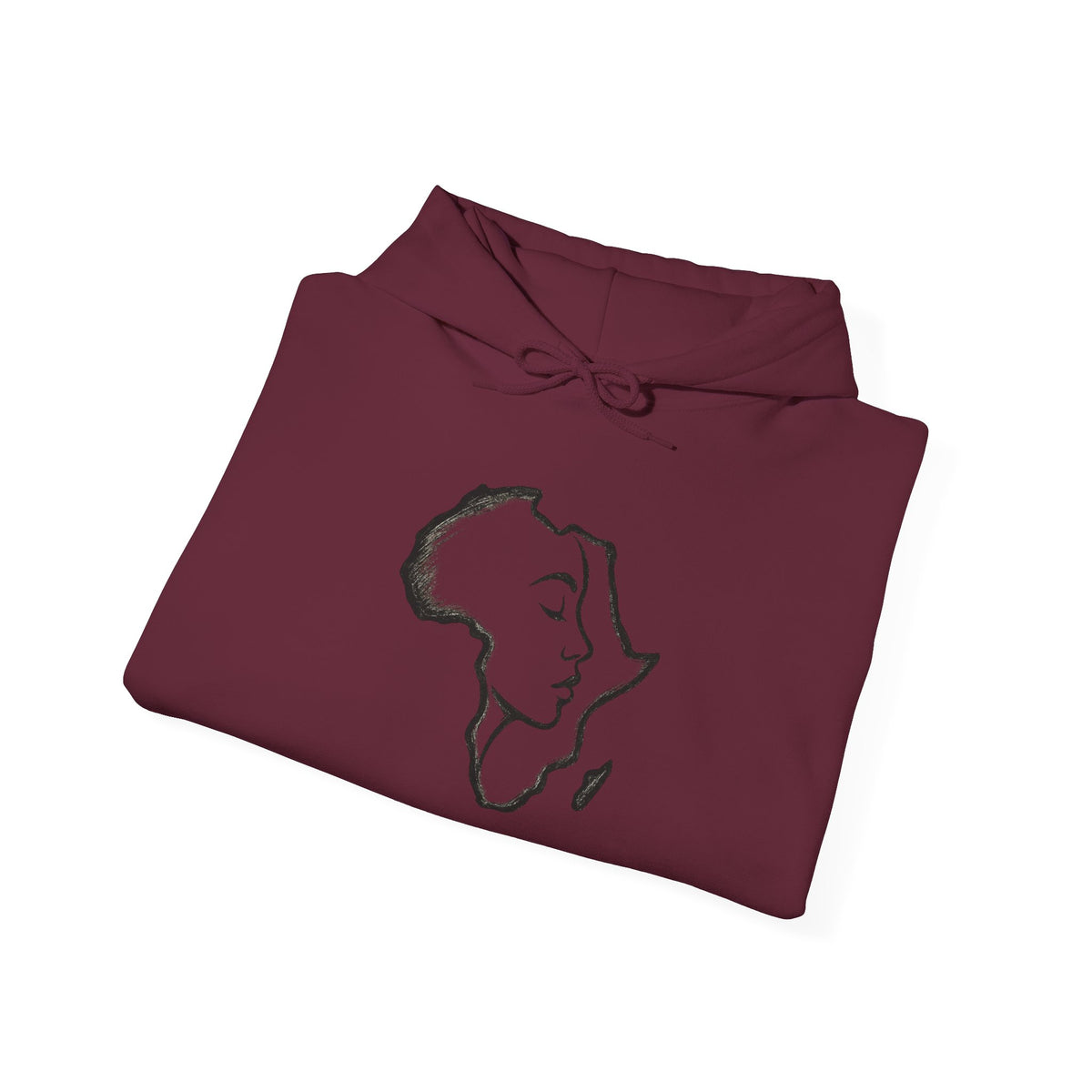 Africa Map Hoodie — Silhouette Woman Motherland Sweatshirt