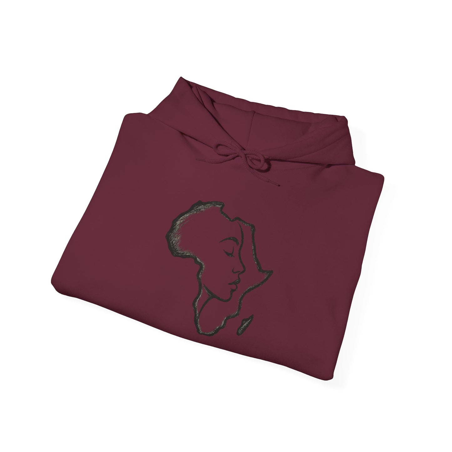 Africa Map Hoodie — Silhouette Woman Motherland Sweatshirt