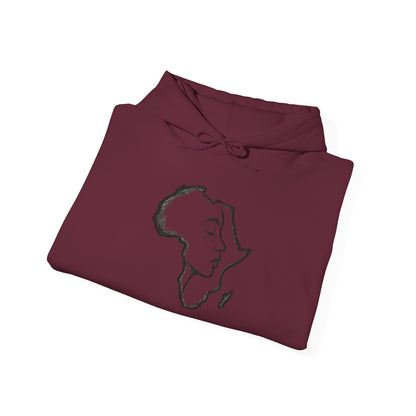 Africa Map Hoodie — Silhouette Woman Motherland Sweatshirt