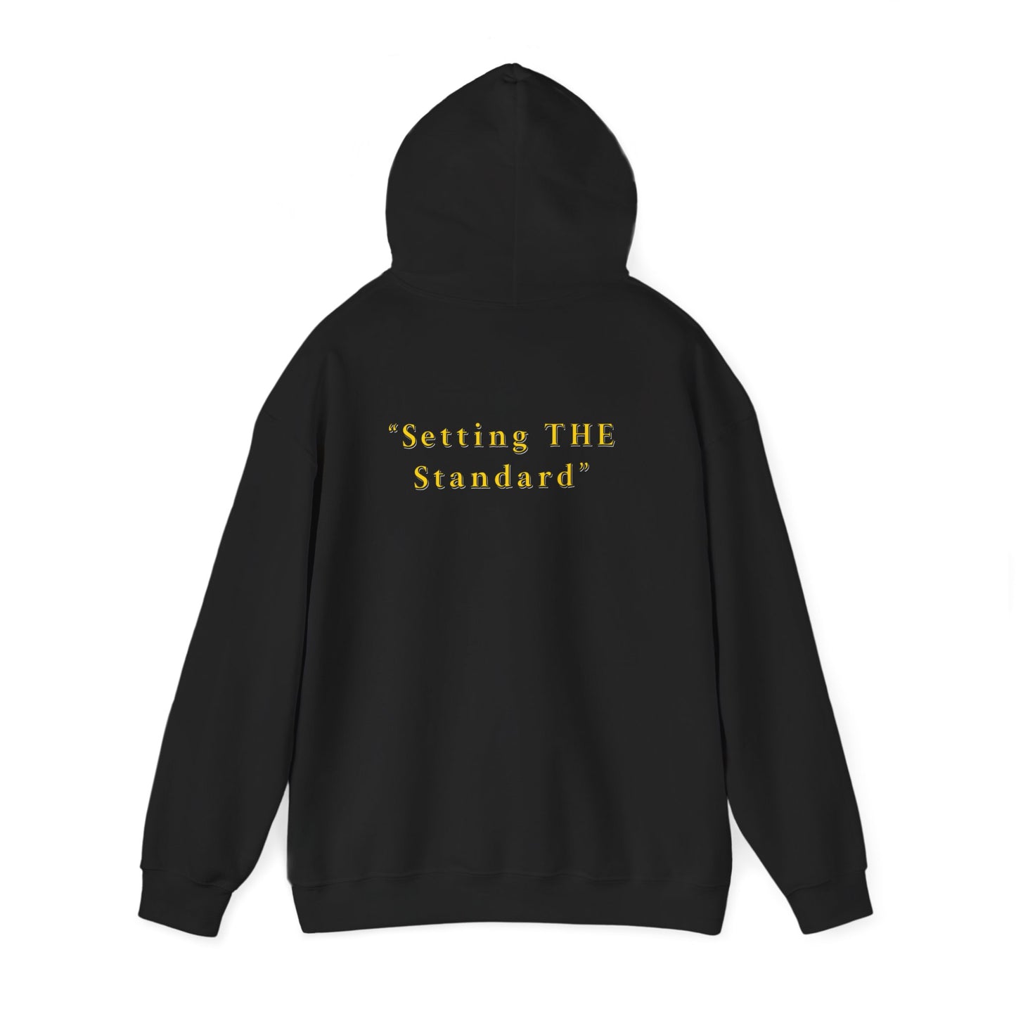 Melanin Standard Hoodie — "Setting THE Standard" Gold-Text Pullover