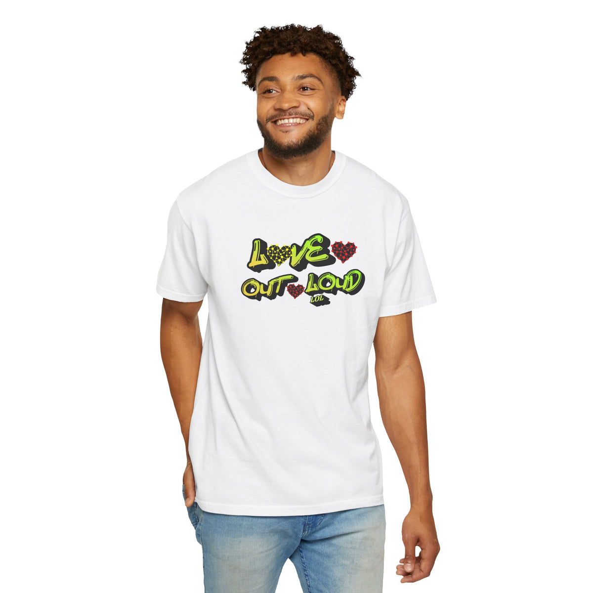 Love Out Loud T-Shirt — Bold Retro Heart Graphic Tee