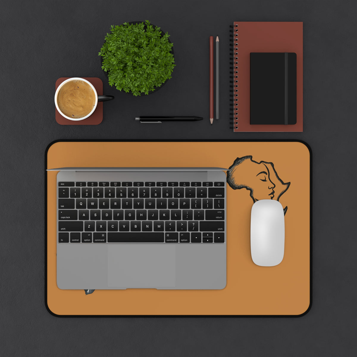 Culture Elevated Desk Mat — African Map & Typography Office Mousepad