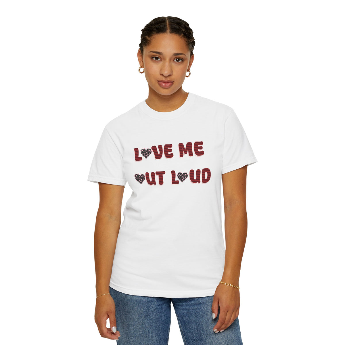 Love Me Out Loud T-Shirt — Heart Graphic Valentine Tee