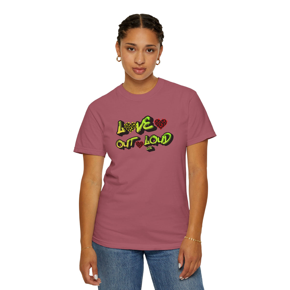 Love Out Loud T-Shirt — Bold Retro Heart Graphic Tee