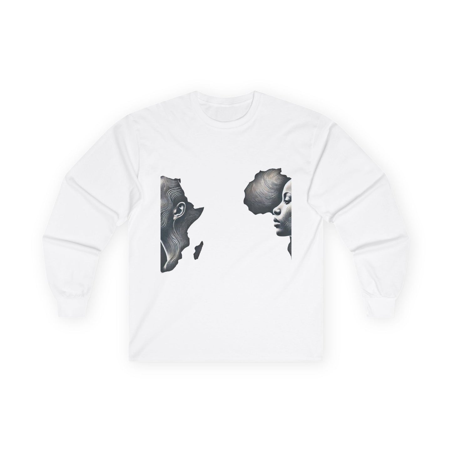 Africa Within Long Sleeve Tee — Map of Africa with Woman Silhouette