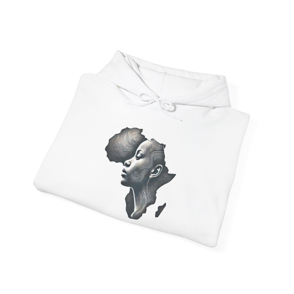 Africa Outline Face Hoodie — Africa Silhouette Pullover