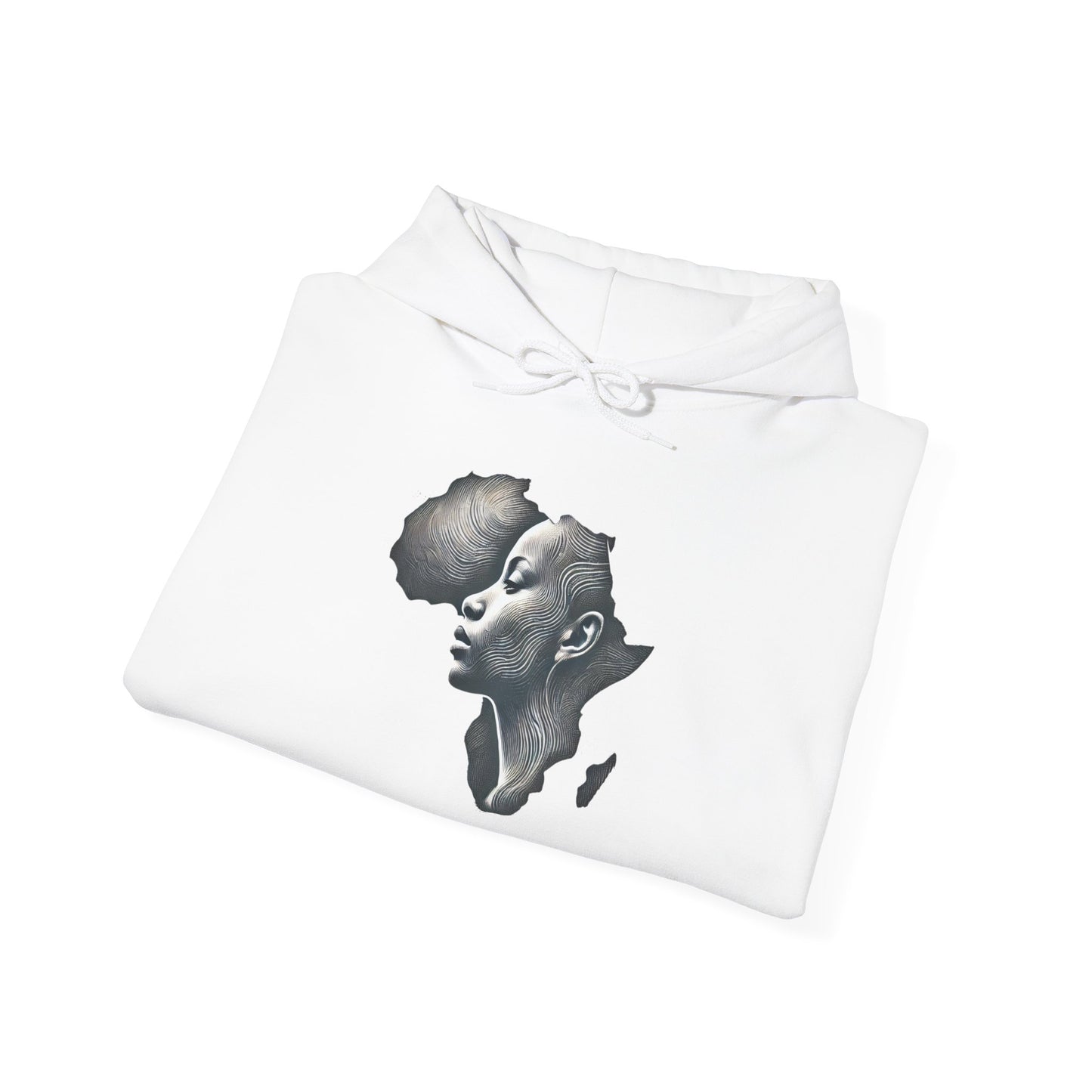 Africa Outline Face Hoodie — Africa Silhouette Pullover