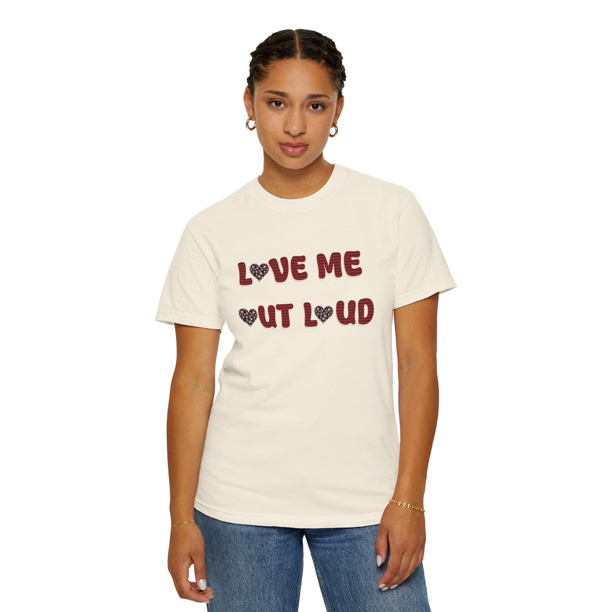 Love Me Out Loud T-Shirt — Heart Graphic Valentine Tee