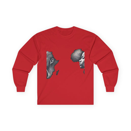 Africa Within Long Sleeve Tee — Map of Africa with Woman Silhouette