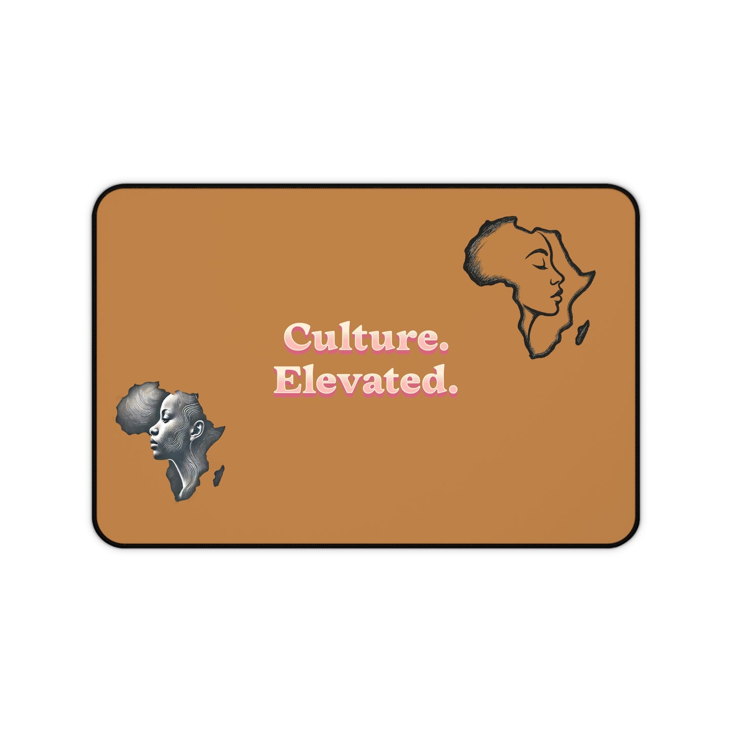 Culture Elevated Desk Mat — African Map & Typography Office Mousepad
