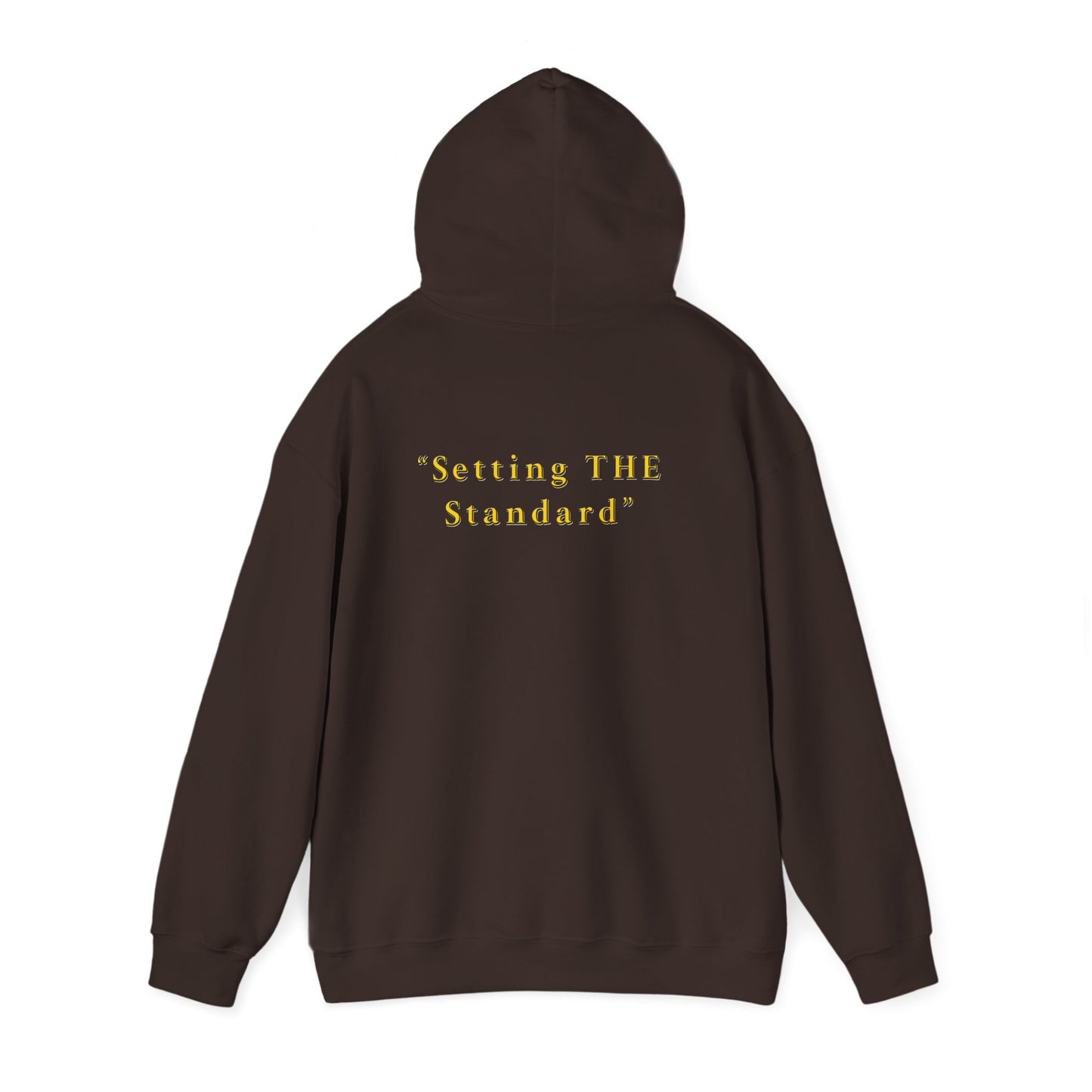 Melanin Standard Hoodie — "Setting THE Standard" Gold-Text Pullover