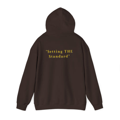Melanin Standard Hoodie — "Setting THE Standard" Gold-Text Pullover