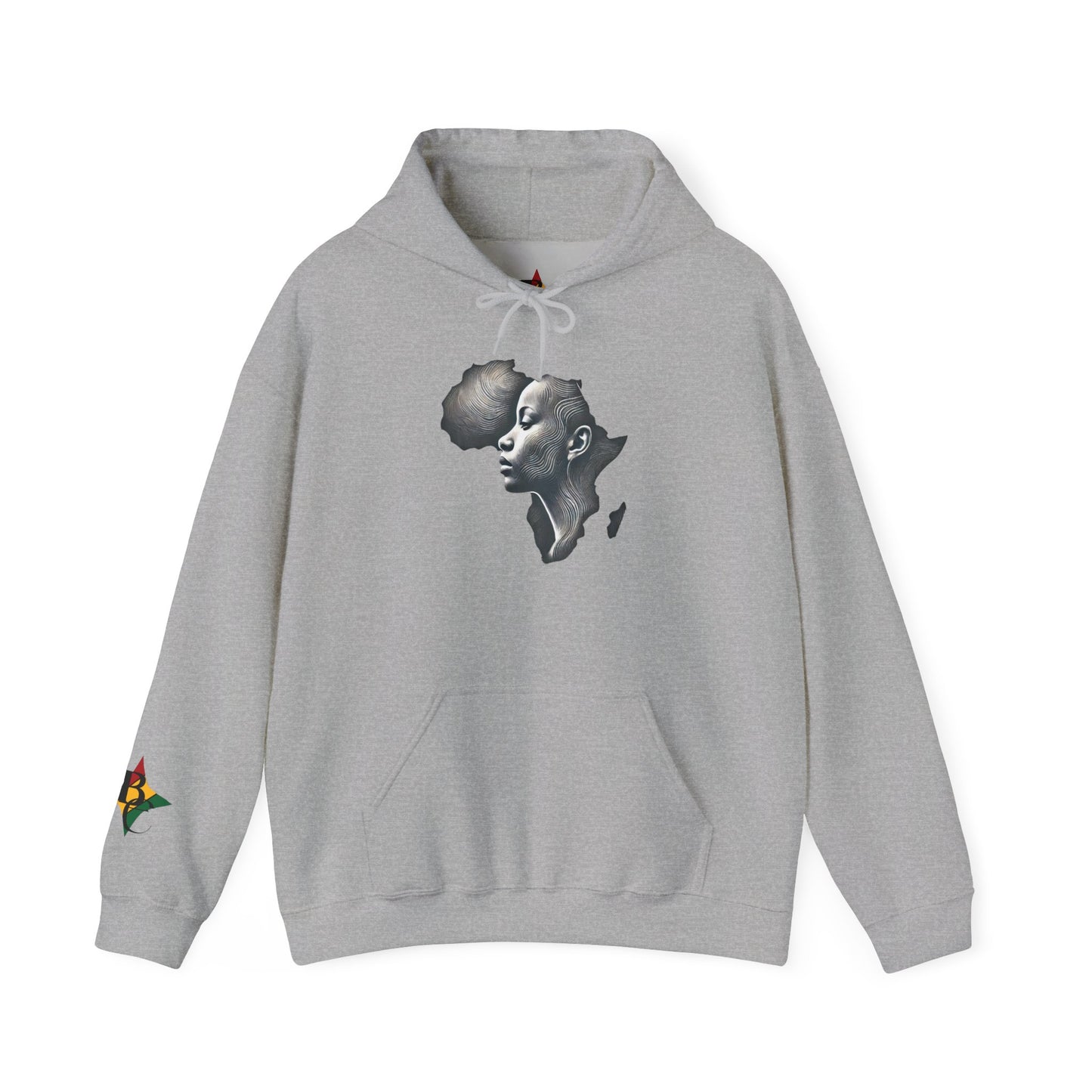 Africa Outline Face Hoodie — Africa Silhouette Pullover