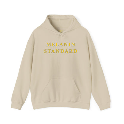 Melanin Standard Hoodie — "Setting THE Standard" Gold-Text Pullover