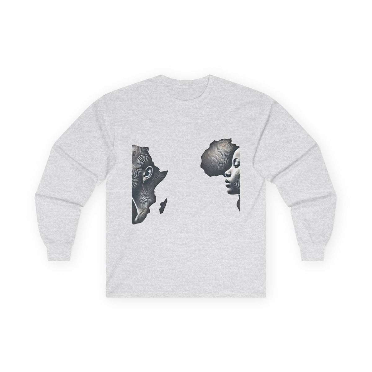 Africa Within Long Sleeve Tee — Map of Africa with Woman Silhouette